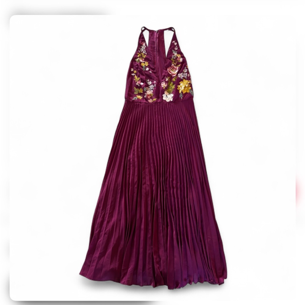 ASOS Embroidered Pleated Maxi Dress